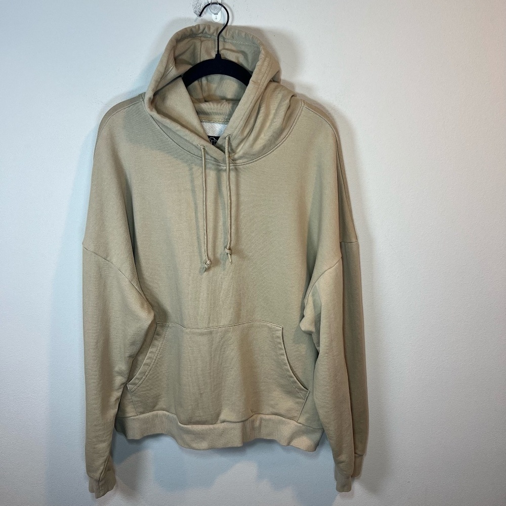 Original Use Hoodie Sweatshirt Tan Pocket Drawstring Hood Outdoor Casual Mens XL